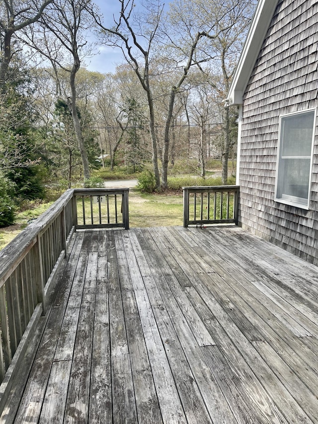 12 Park Ave, Vineyard Haven, MA 02568 - deck with view of wooded area