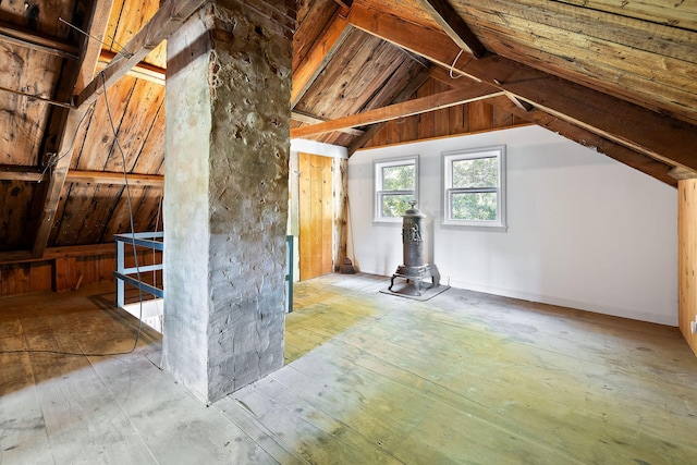 view of unfinished attic