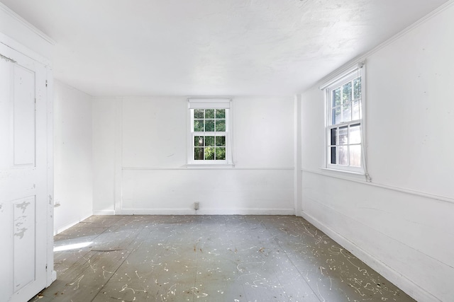view of spare room
