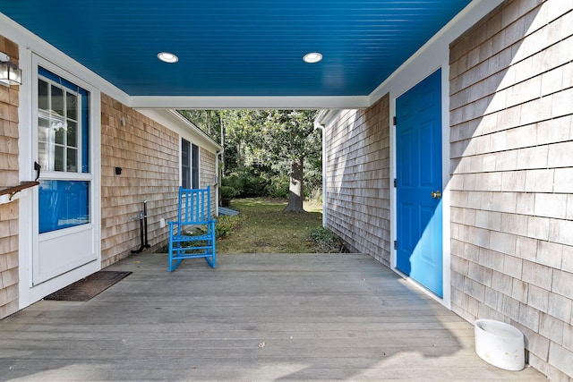 view of patio / terrace featuring a wooden deck