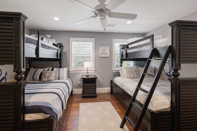 10 Shiverick Rd, East Dennis, MA 02641 - bedroom featuring wood finished floors, recessed lighting, and a ceiling fan