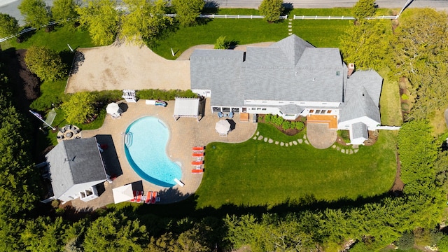 10 Shiverick Rd, East Dennis, MA 02641 - aerial view of property and surrounding area featuring a pool
