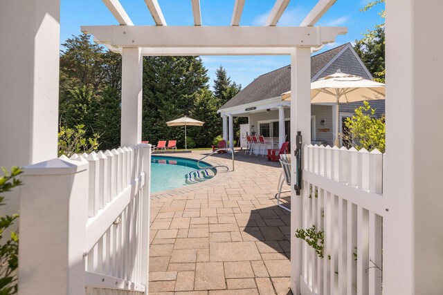10 Shiverick Rd, East Dennis, MA 02641 - swimming pool with a patio and a pergola