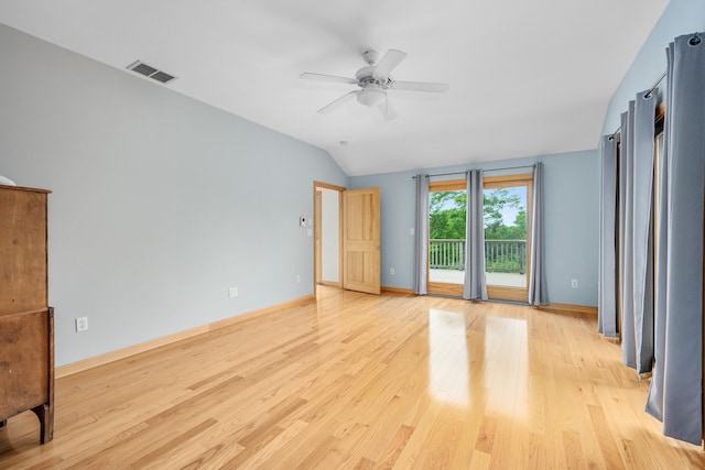 9 Priest Rd, Truro, MA 02666 - empty room with light wood-style flooring, ceiling fan, and vaulted ceiling