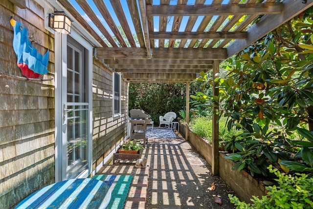 1205 Massasoit Rd, Eastham, MA 02642 - view of patio featuring a pergola and area for grilling
