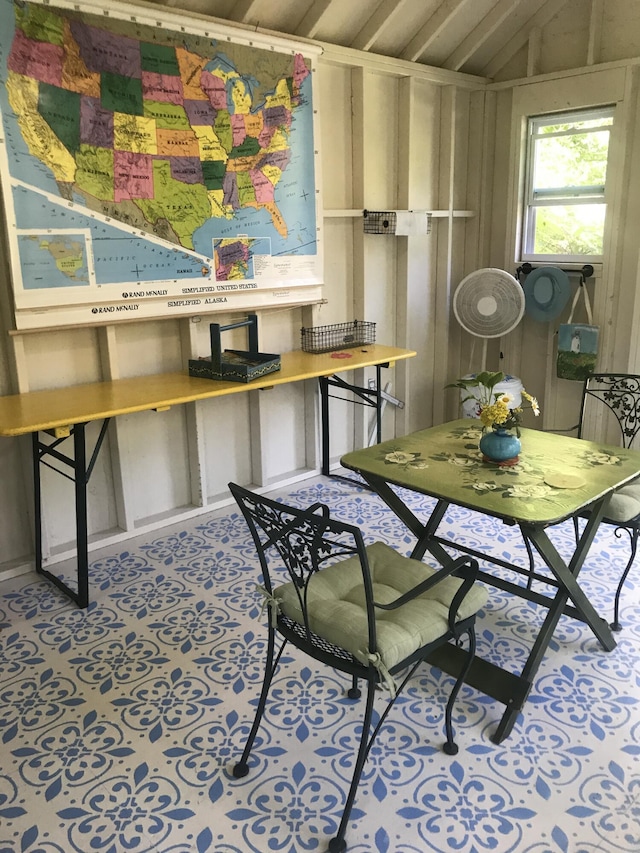 1205 Massasoit Rd, Eastham, MA 02642 - dining space with lofted ceiling
