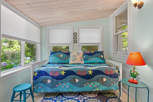 1205 Massasoit Rd, Eastham, MA 02642 - bedroom featuring lofted ceiling and wood ceiling