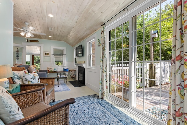 1205 Massasoit Rd, Eastham, MA 02642 - sunroom / solarium featuring healthy amount of natural light and vaulted ceiling