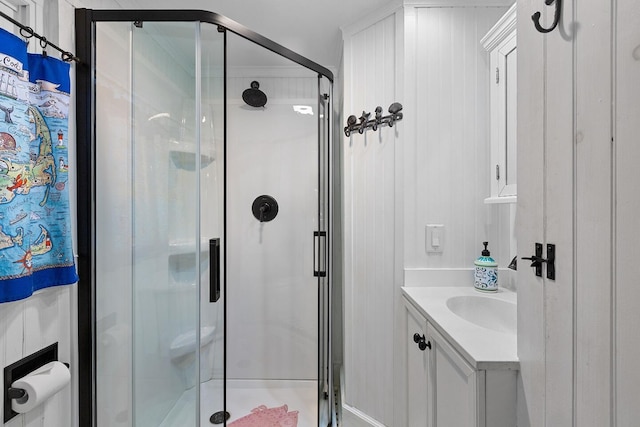 1205 Massasoit Rd, Eastham, MA 02642 - full bathroom with a shower stall and vanity