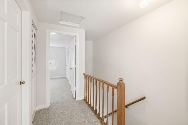 63 Pine Valley Dr Unit 63Aka 30A, Falmouth, MA 02540 - hall featuring an upstairs landing, carpet floors, and attic access