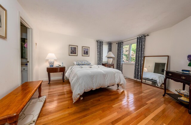 bedroom featuring light hardwood / wood-style flooring