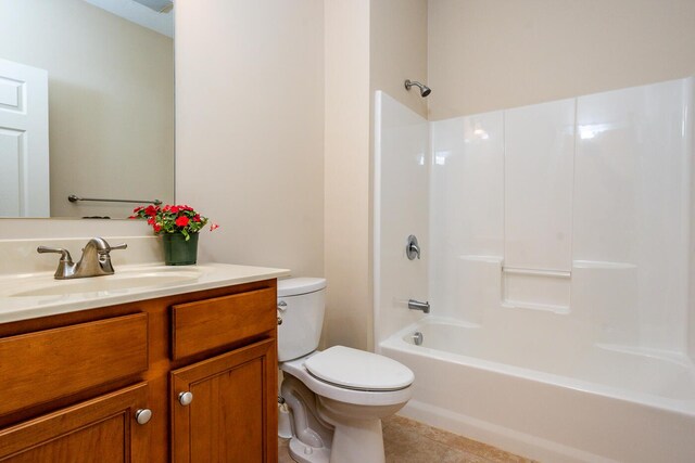 45 Grey Hawk Dr Unit 578, Mashpee, MA 02649 - bathroom featuring toilet, tile patterned flooring, vanity, and shower / bathtub combination