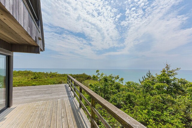47 Fishermans Rd, Truro, MA 02666 - wooden deck with a water view