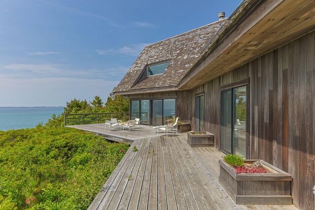 47 Fishermans Rd, Truro, MA 02666 - wooden terrace with a water view