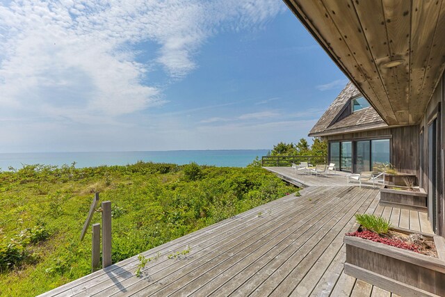 47 Fishermans Rd, Truro, MA 02666 - wooden terrace with a water view