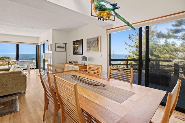 47 Fishermans Rd, Truro, MA 02666 - dining room with wood finished floors and a water view