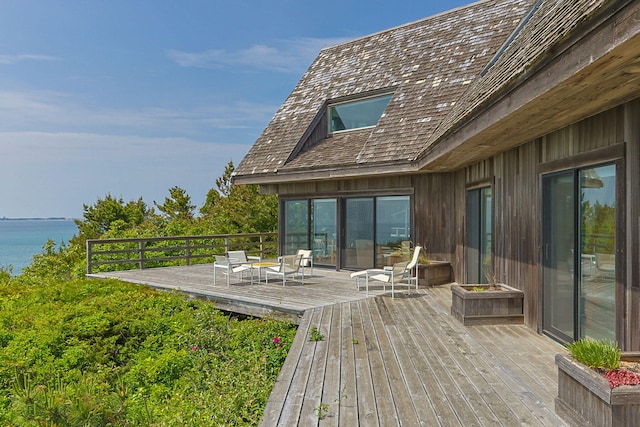 47 Fishermans Rd, Truro, MA 02666 - wooden deck featuring a water view