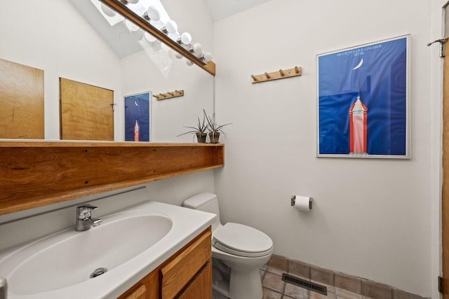 47 Fishermans Rd, Truro, MA 02666 - bathroom with vanity and lofted ceiling