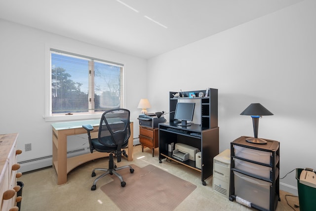 office space featuring light colored carpet