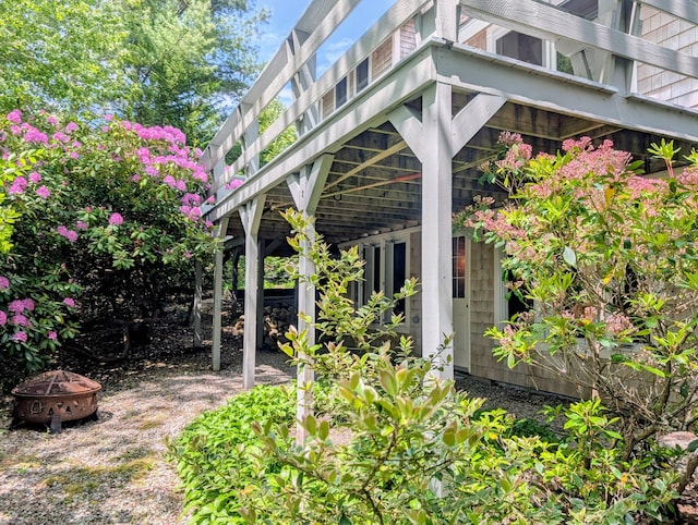 41 Halyard Ln, Mashpee, MA 02649 - view of yard featuring a fire pit