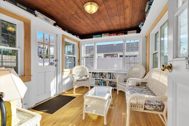 188 Captain Chase Rd, Dennis Port, MA 02639 - sunroom / solarium featuring plenty of natural light, wood finished floors, and wood ceiling