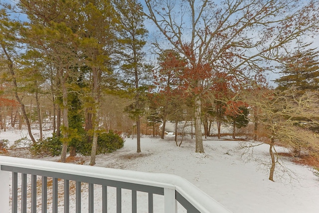 507 S Orleans Rd, Orleans, MA 02653 - yard layered in snow featuring a balcony
