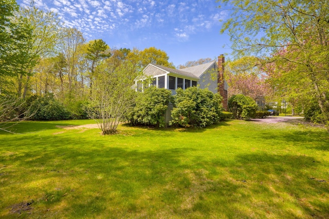 view of grassy yard