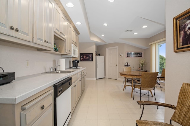 12 Windswept Ln, Orleans, MA 02653 - kitchen featuring white appliances, a sink, light countertops, baseboards, and recessed lighting