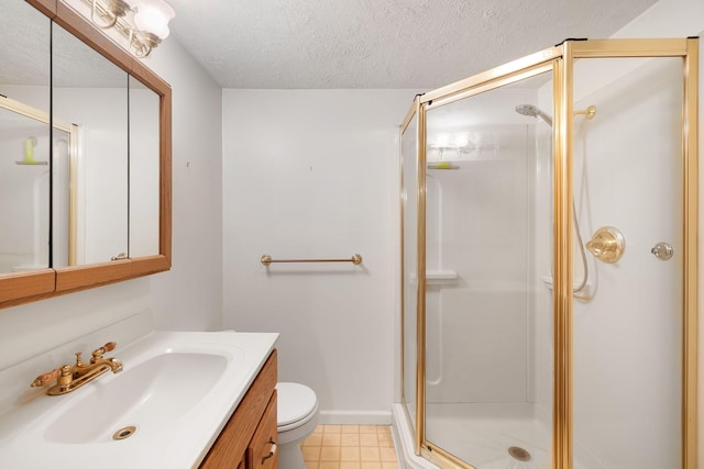 75 Wing Blvd E, East Sandwich, MA 02537 - bathroom featuring vanity, a stall shower, and a textured ceiling