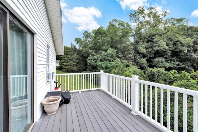 wooden terrace with cooling unit
