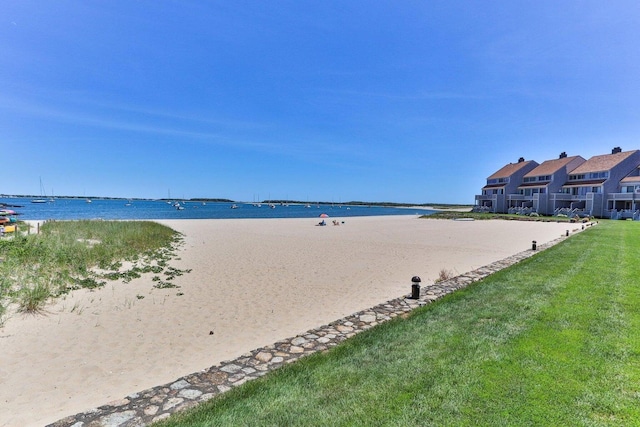 property view of water featuring a view of the beach