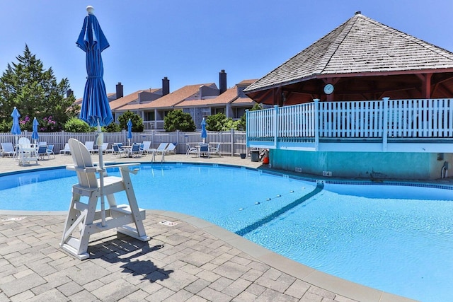 view of pool with a patio area