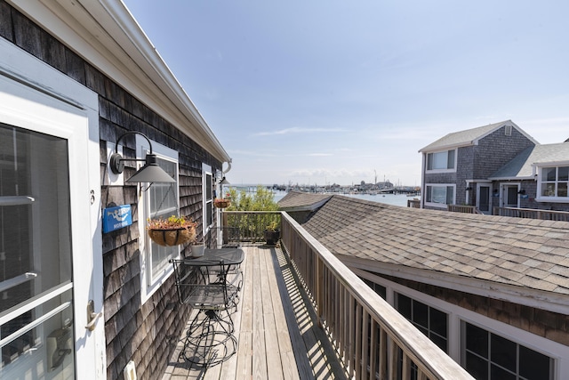 balcony with a water view