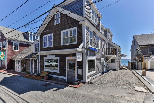 exterior space featuring a water view