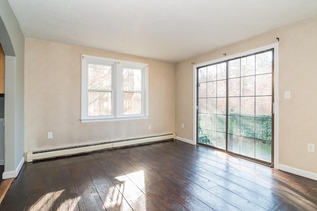 62 Windsor Rd, Sandwich, MA 02563 - spare room with dark hardwood / wood-style flooring and baseboard heating