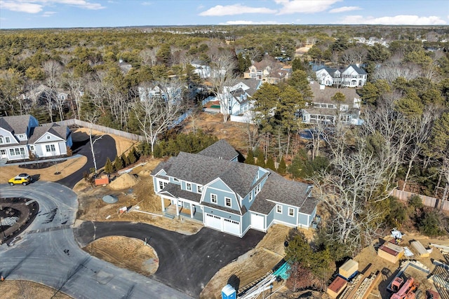 drone / aerial view featuring a residential view