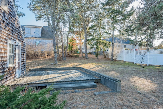 view of yard with a deck