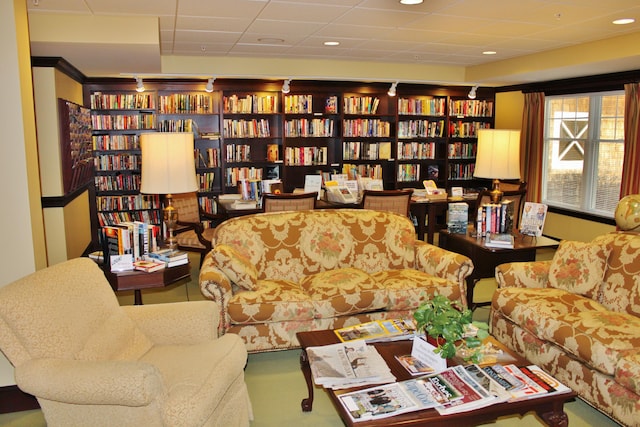 110 Dillingham Ave Unit 215U, Falmouth, MA 02540 - sitting room featuring wall of books