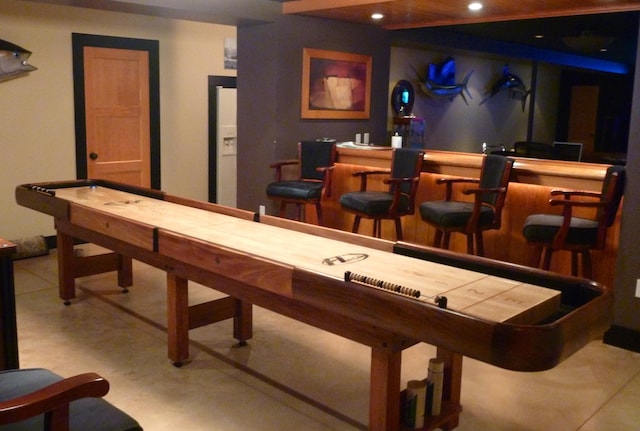 71 Stoney Hill Rd, Tisbury, MA 02568 - recreation room featuring a bar and recessed lighting