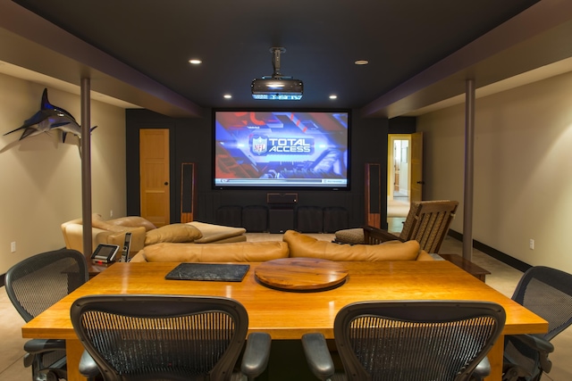 71 Stoney Hill Rd, Tisbury, MA 02568 - home theater with recessed lighting and baseboards