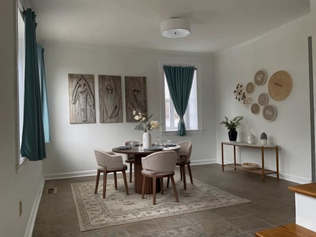 5 Penobscot Way, Harwich, MA 02645 - dining space featuring baseboards, visible vents, and ornamental molding