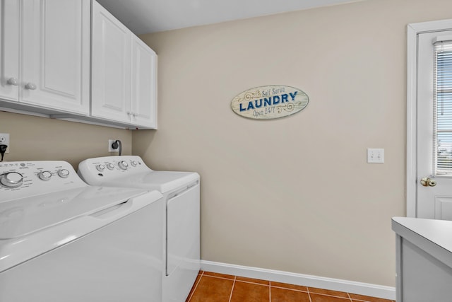 7 Dunes Rd, Harwich Port, MA 02646 - laundry room with washing machine and clothes dryer, cabinet space, and tile patterned flooring