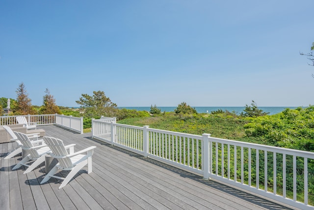 7 Dunes Rd, Harwich Port, MA 02646 - wooden terrace featuring a water view
