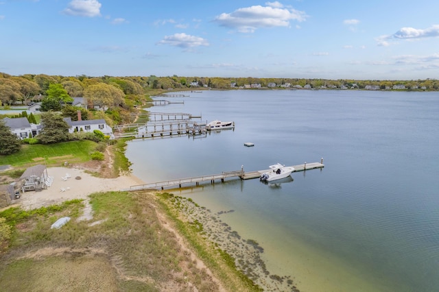 aerial view of a nearby body of water