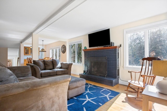 280 Schoolhouse Rd, Eastham, MA 02642 - living area featuring a fireplace and wood finished floors