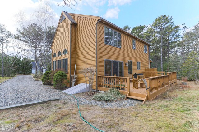 35 Pine Field Rd, Wellfleet, MA 02667 - rear view of house featuring a deck