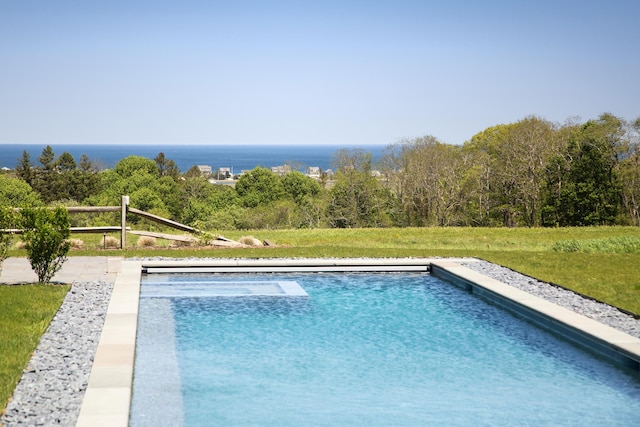 27 Gully Ln, East Sandwich, MA 02537 - view of swimming pool featuring a pool with connected hot tub