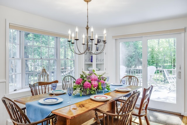 20 Hoyt Rd, Eastham, MA 02642 - dining area featuring plenty of natural light and a chandelier