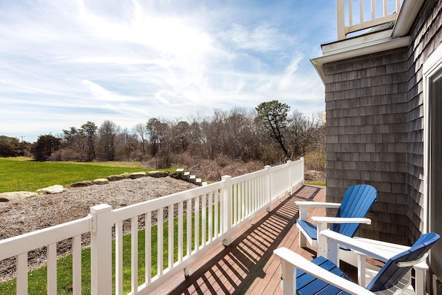 deck featuring a yard