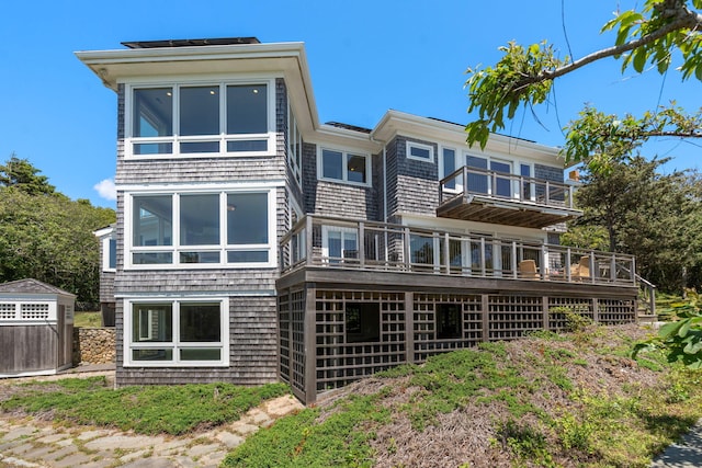 142 Greely Ave, Centerville, MA 02632 - rear view of property featuring a balcony